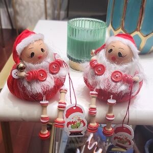 2 Ms. Santa Shelf Sitters/Pin Cushions NWT